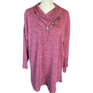 Studio 1886 mauve wine 3/4 sleeve stretchy pullover top L 12-14